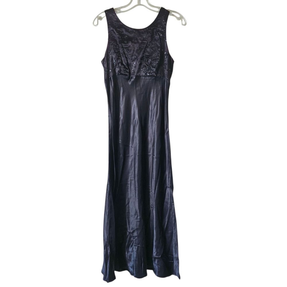 All That Jazz Womens Black Maxi Dress Size 9/10  Embellished Y2k Prom Glam‎